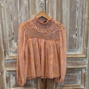 French Connection Peach Floral Blouse
